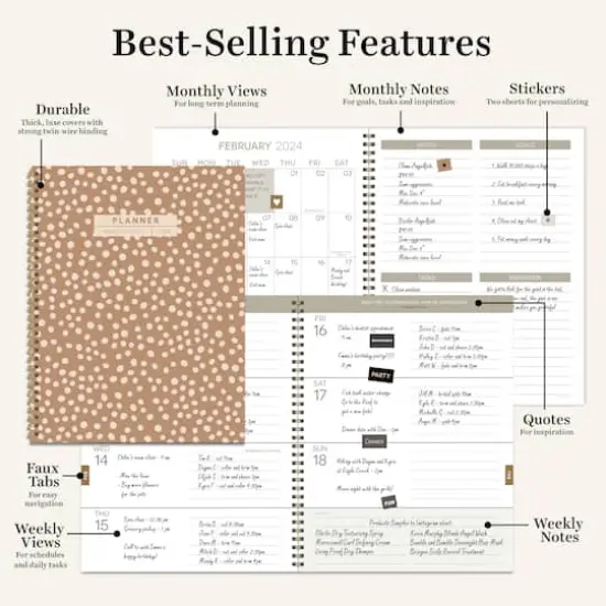 TF Publishing 2024 Pretty Woman Polka Dot Large Planner {6}