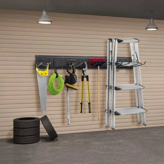 NEX&trade; 16.5" Black 7-Hook Garage Tool Wall Rack {7}