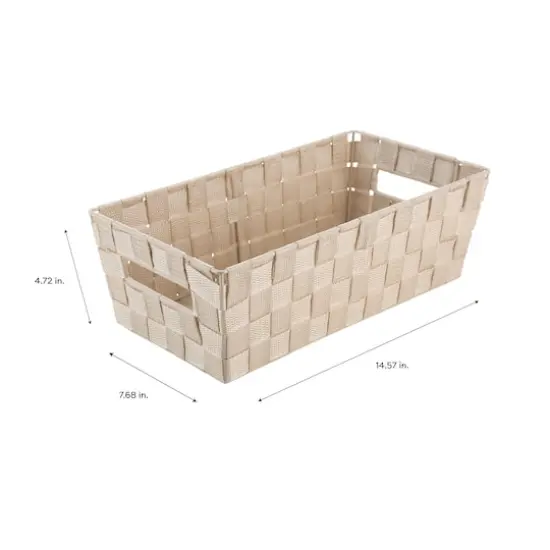 Simplify Medium Woven Strap Shelf Tote Ivory {5}