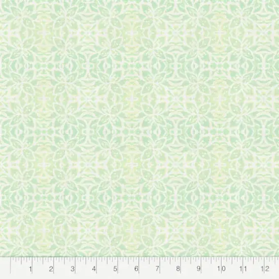 Fabric Editions Abstract Green Daisy Cotton Fabric {3}