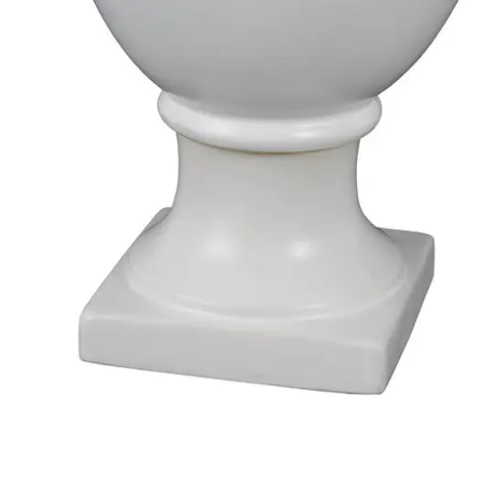 22" White Urn-Shaped Ceramic Vase with Handles {6}