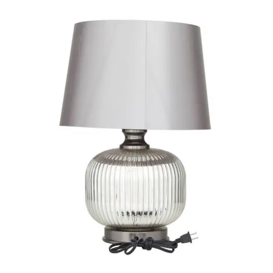 Grey Glass Modern Accent Lamp, 15" x 15" x 21" {3}