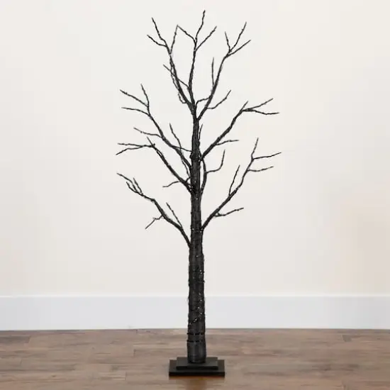 4ft. Pre-Lit LED Black Twig Artificial Halloween Tree {3}