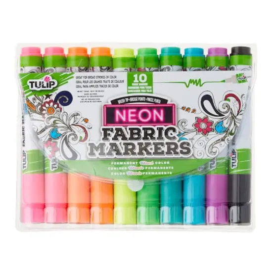 Tulip&reg; Fabric Markers&reg; Brush Tip Neon {1}
