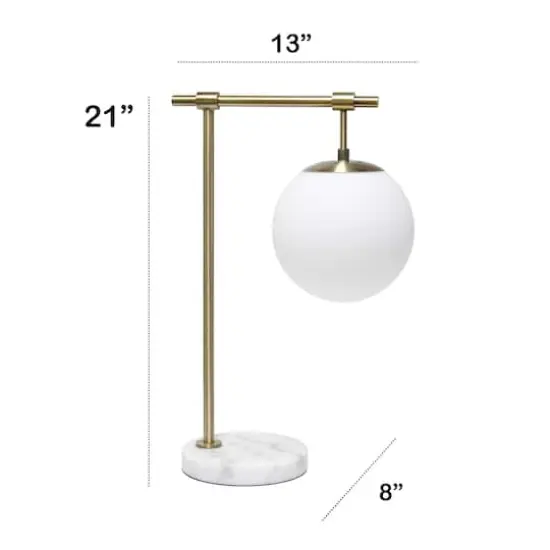 Lalia Home Studio Loft 21" White Globe Shade Table Lamp {5}