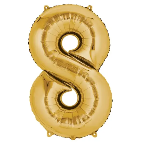 34" Gold Number Foil Balloon 8 {1}