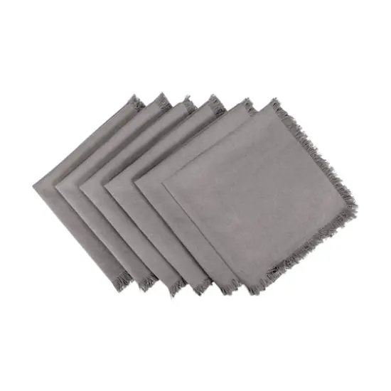 DII&reg; Solid Heavyweight Fringed Napkins, 6ct. Gray {1}
