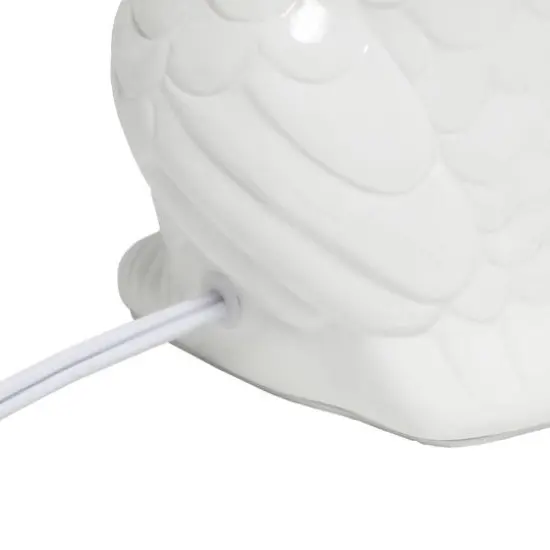 Simple Designs 13" Ceramic Owl Table Lamp Off White {11}