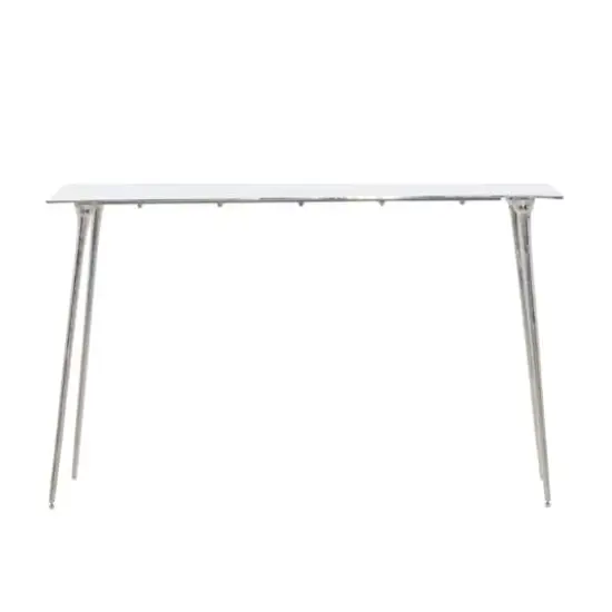 Silver Aluminum Glam Console Table, 50" x 15" x 31" {4}