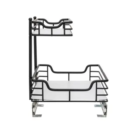 Household Essentials Glidez 2-Tier Cabinet Organizer Black {8}