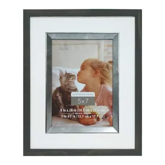 Expressions&trade; 5" x 7" Black & Silver Fillet Frame by Studio D&eacute;cor&reg; {1}