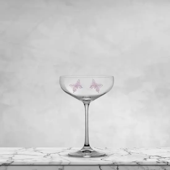 JoyJolt&reg; 14oz. Meadow Butterfly Crystal Martini Glass Set, 2ct. {5}