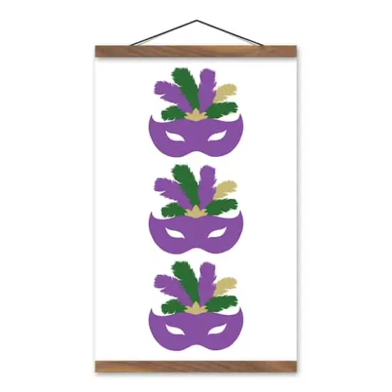 Mardi Gras Masks Teak Hanging Canvas {1}