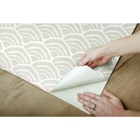 RoomMates Coastal Scallop Peel & Stick Wallpaper Beige {11}
