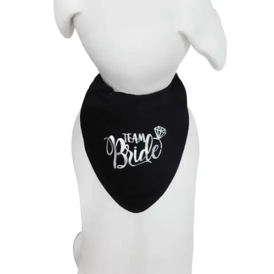 Best Furry Friends Black Team Bride Bandana Collar Slide {3}