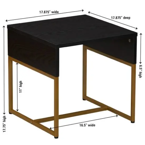 Household Essentials 18" Wrap End Table Black {5}