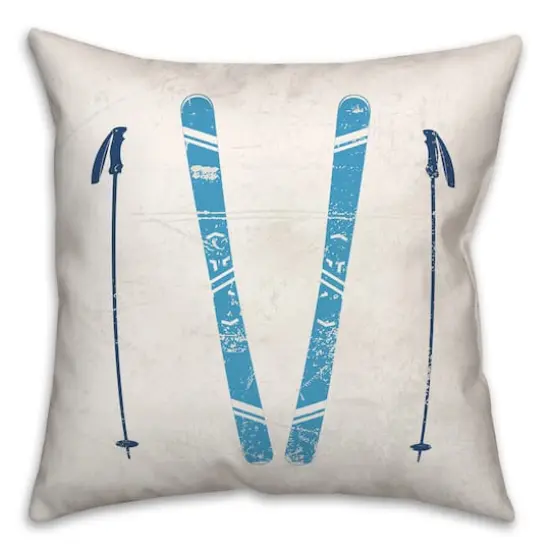 Let It Snow Skis18x18 Throw Pillow {1}