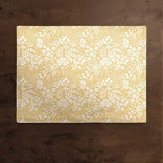 Dainty Floral Cotton Twill Placemat Yellow {3}