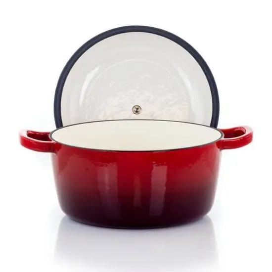 MegaChef 5qt. Red Enameled Cast Iron Casserole {9}