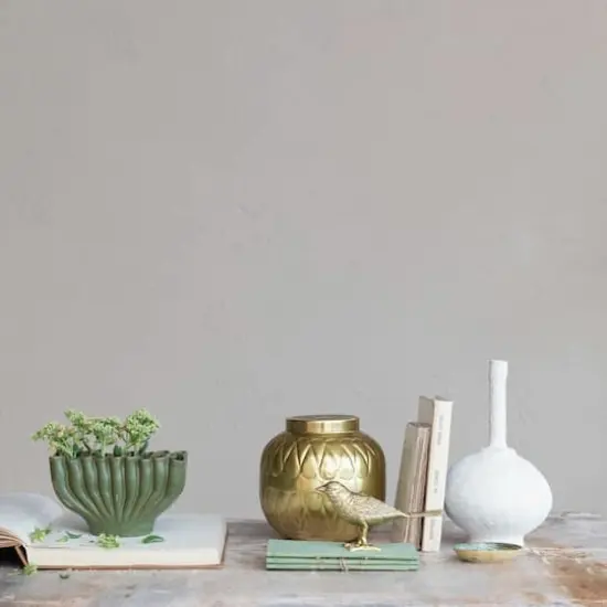 Hello Honey&reg; 7.75" Golden Embossed Decorative Metal Container {3}