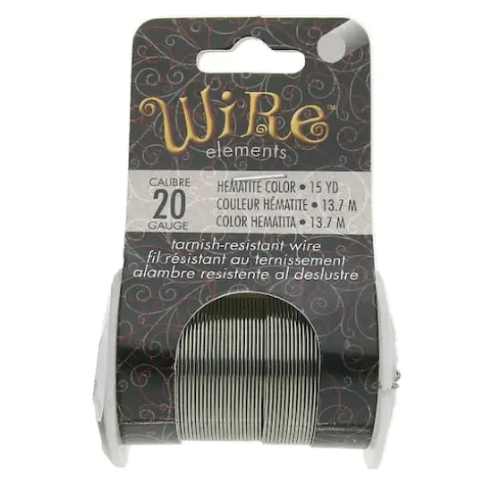 The Beadsmith&reg; Wire&trade; Elements 20 Gauge Tarnish-Resistant Wire Hematite {1}