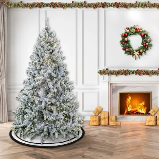 9ft. Pre-Lit Snowy Hudson Artificial Christmas Tree, Warm White LED Lights {3}