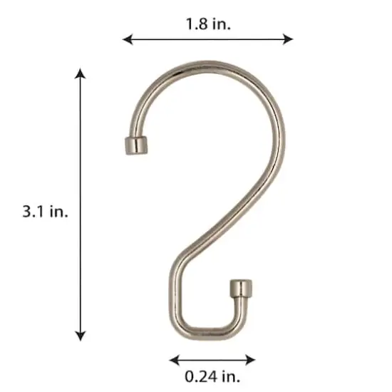 Bath Bliss Satin 12 Piece S-Hook Shower Curtain Rings {6}