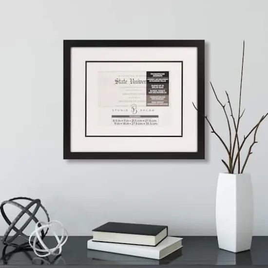 8.5" x 11" Black Document Frame with Triple Mat by Studio D&eacute;cor&reg; {3}