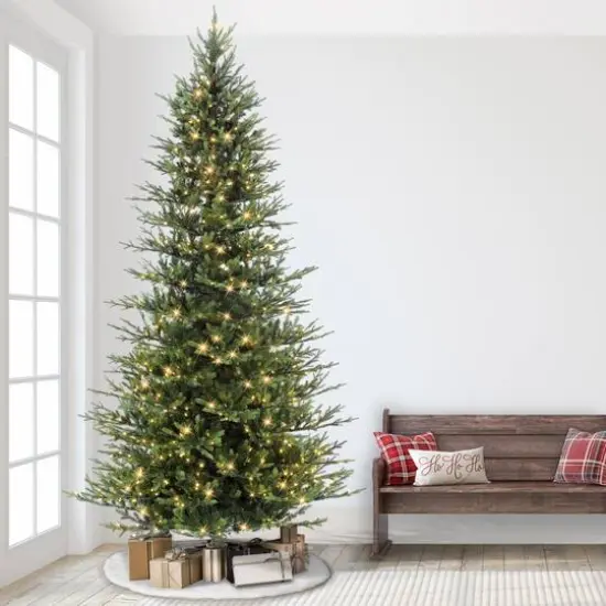 10ft. Pre-Lit Slim Balsam Artificial Fir Tree, Clear Lights {3}