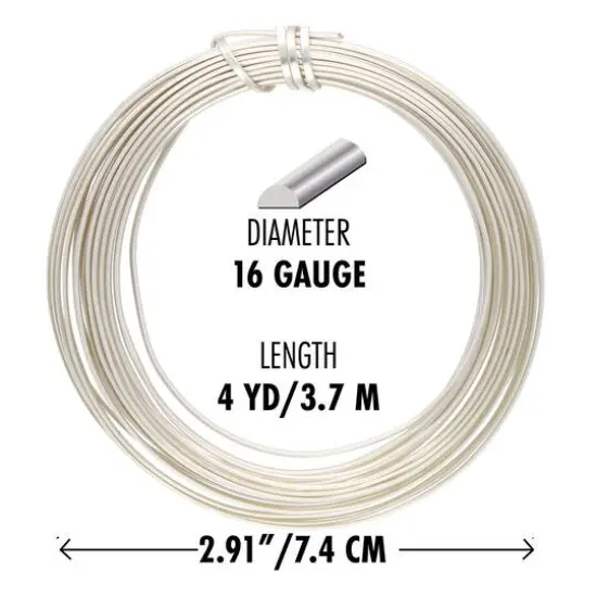 The Beadsmith&reg; Wire Elements&trade; 16 Gauge Tarnish Resistant Medium Temper Silver Half Round Wire, 4yd. {6}
