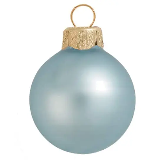 Whitehurst 2ct. 6" Matte Glass Ball Christmas Ornament Baby Blue Matte {1}