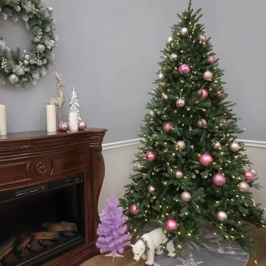 9 Ft. Pre-Lit Feel Real® Tiffany Fir Full Artificial Christmas Tree, Clear Lights {5}