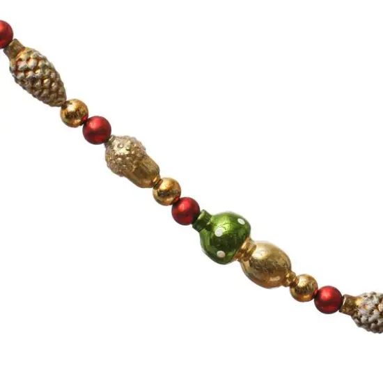 Hello Honey&reg; 6ft. Multicolor Glass Pinecones, Acorns & Mushrooms Garland in Box {3}