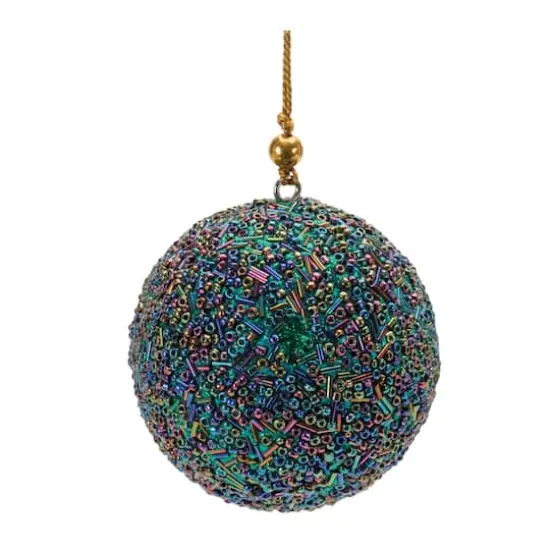 2.75" Rainbow Beaded Ball Ornaments, 12ct. {3}