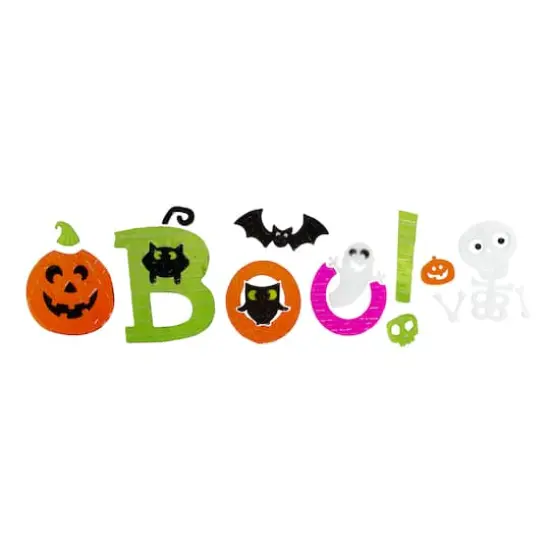 Orange & Green Boo! Halloween Gel Window Clings {1}