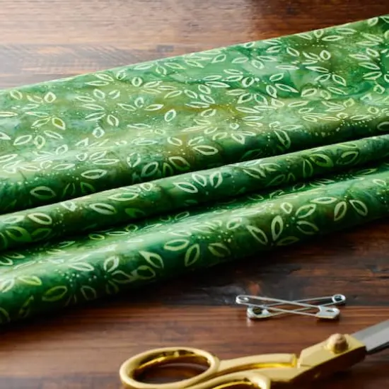 Feldman Premium Indonesian Batik Green Leaves Fabric {3}