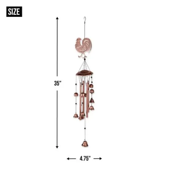 35" Rooster Bell Wind Chimes {6}