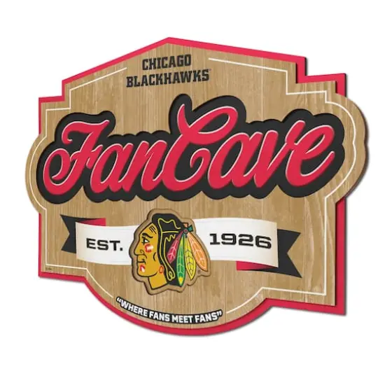 NHL Fan Cave Sign Chicago Blackhawks {1}