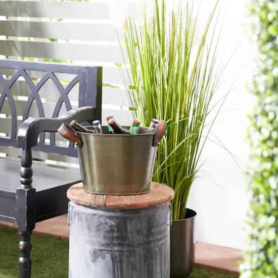 16" Bronze Contemporary Wine Bucket {7}