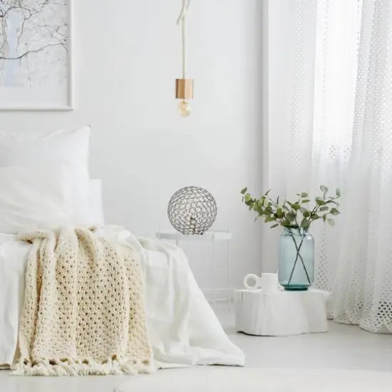 Lalia Home 10" Antique Brass Elipse Crystal Orb Table Lamp {6}