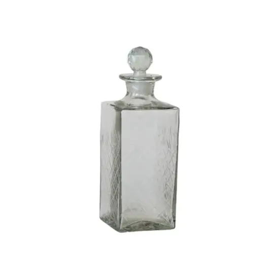 Hello Honey&reg; 16oz. Clear Reclaimed Etched Square Glass Decanter {1}