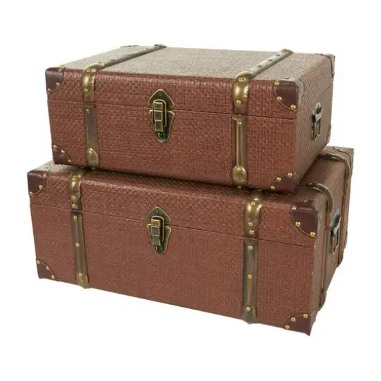 Brown Antique Style Trunk Set {1}