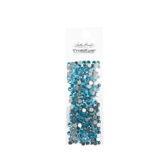 John Bead Crystal Lane SS16 Glass Round Flatback Rhinestones, 288ct. Aquamarine {4}