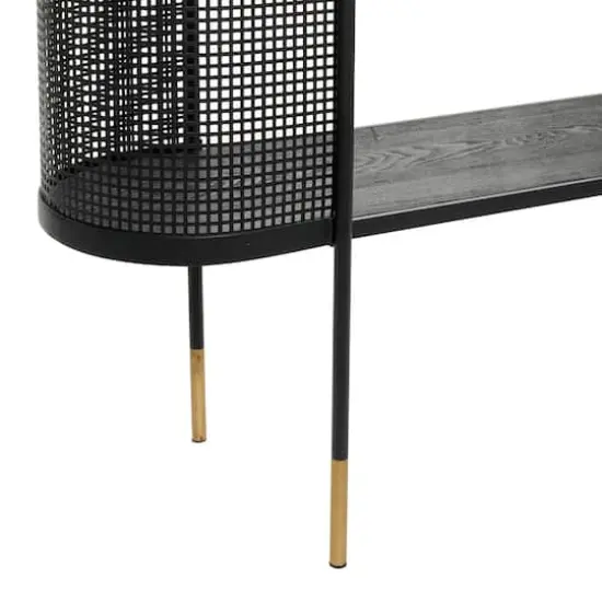 Black Contemporary Metal Console Table, 32" x 47" {4}