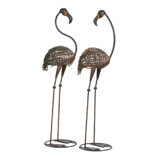 42" Wild Flamingo Garden Art Duo {1}