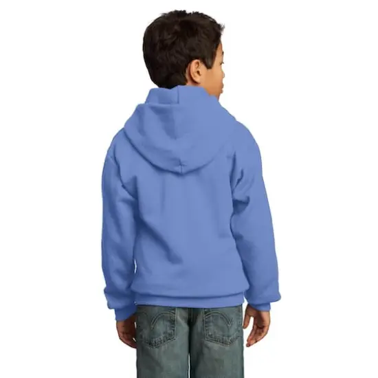 Port & Company&reg; Colors Youth Core Fleece Pullover Hooded Sweatshirt Carolina Blue {5}