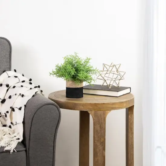 9" Green Leafy Foliage in Fabric Covered Pot {3}