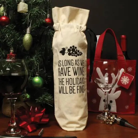 Personality Case&trade; Holidays Canvas Wine Bag {3}