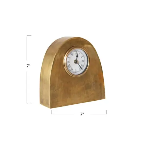 Hello Honey&reg; 7" Antique Gold Metal Mantel Display Clock {4}
