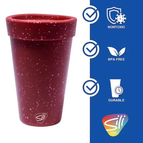 Silipint&reg; 16oz. Silicone Coffee Tumblers, 2ct. Red Speckled {5}